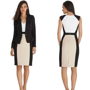 WHBM Sleeveless Colorblock Sheath Dress